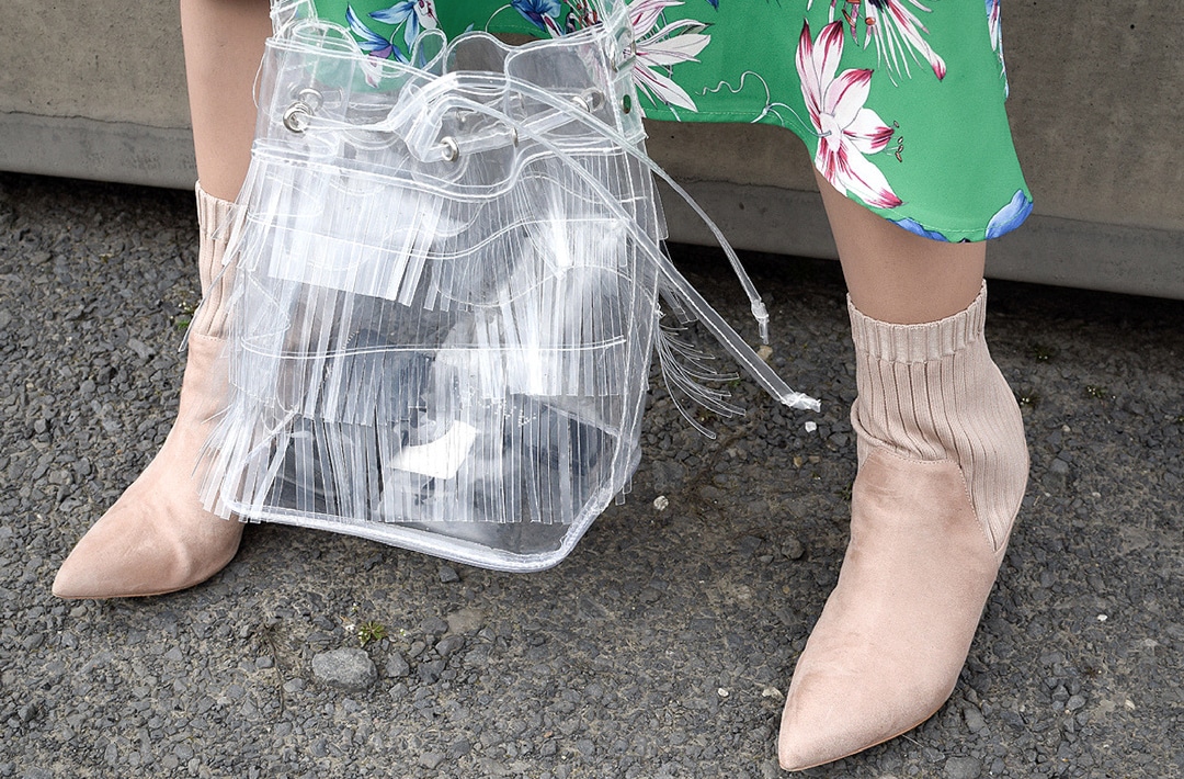 Durchsichtige Platik Handtasche, Caline Trage Tasche, Karl Lagerfeld Transparent
