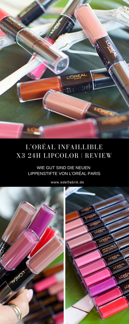 L'Oréal Infaillible X§ 24H Lipcolor, alle Farben und Swatches