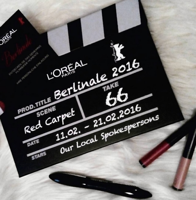  L'Oréal, Einladung zur Berlinale 2016 als Filmklappe gestaltet
