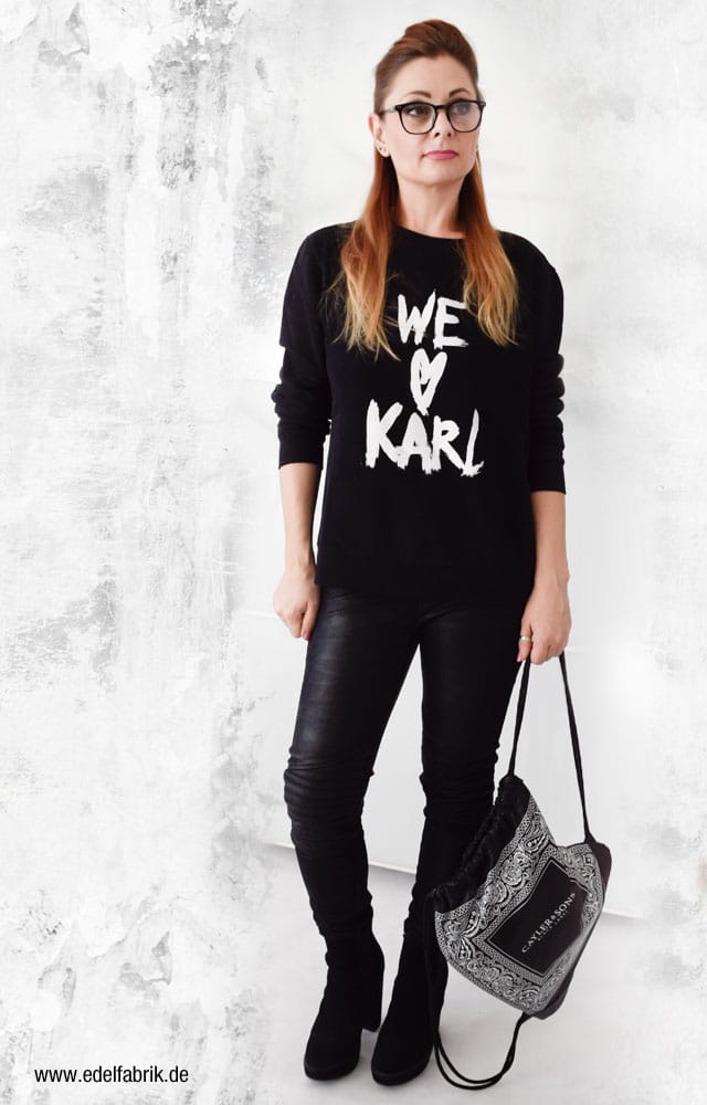 schwarzes Karl Lagerfeld Sweatshirt, Ü40 Mode