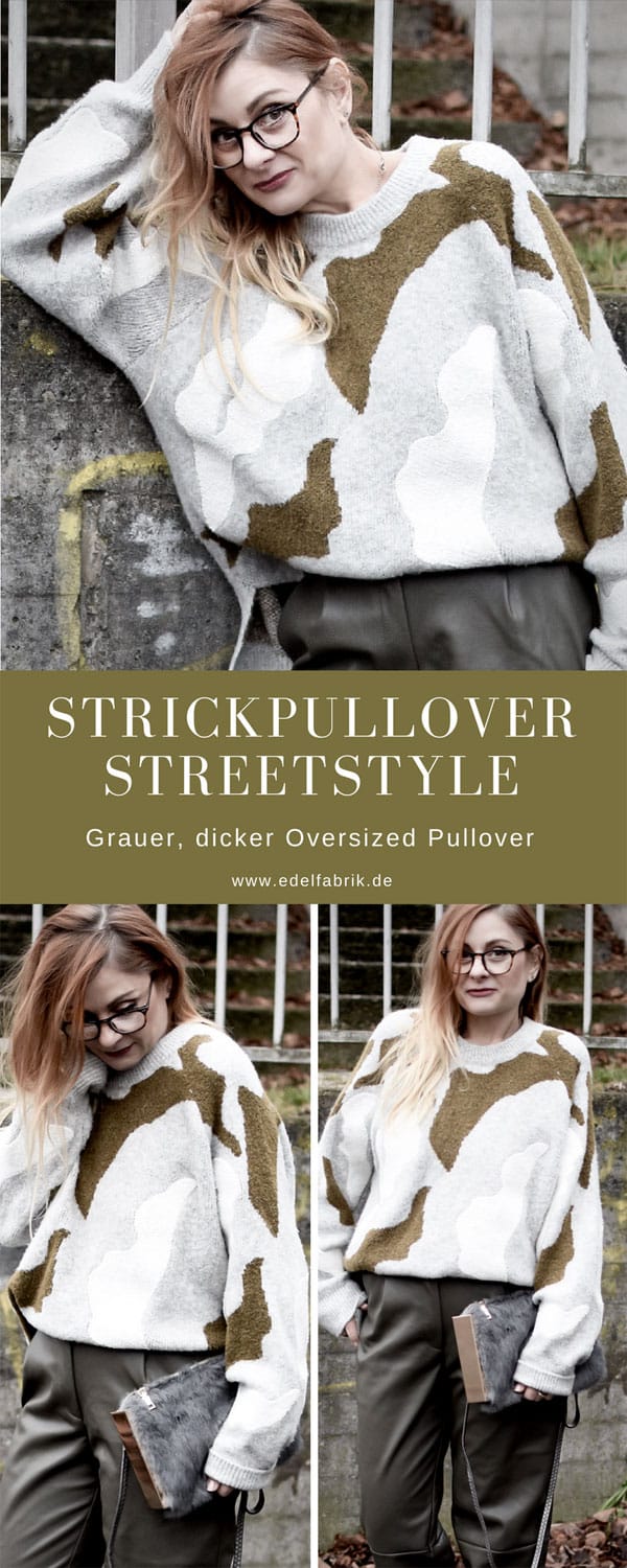 Streetstyle mit Oversized Strickpullover und Kunstlederhose