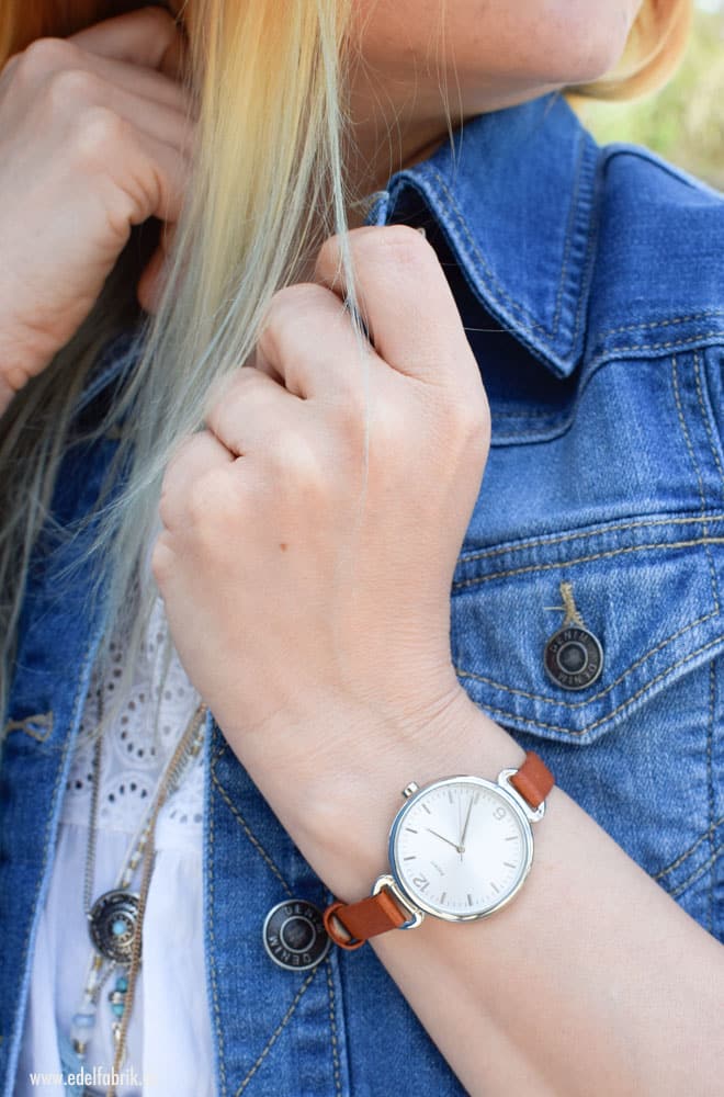 Damen Armbanduhr von Tchibo, braun und silber