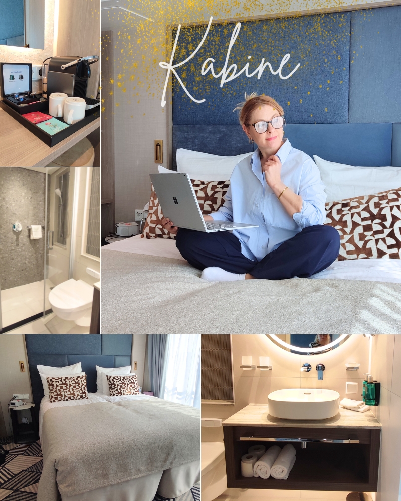 Verschiedene Bilder und Perspektiven der Kabine auf der Viva Enjoy.