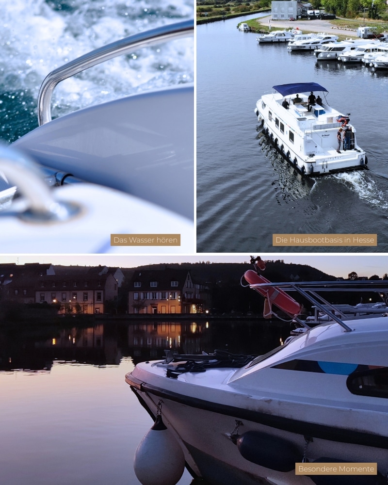 Hausboot fährt entspannt auf dem Binnenkanal – Hausbooturlaub für Anfänger ohne Führerschein.